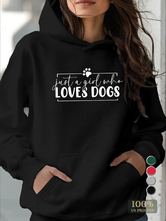 Sweat à capuche pour femme "Girl Loves Dogs"